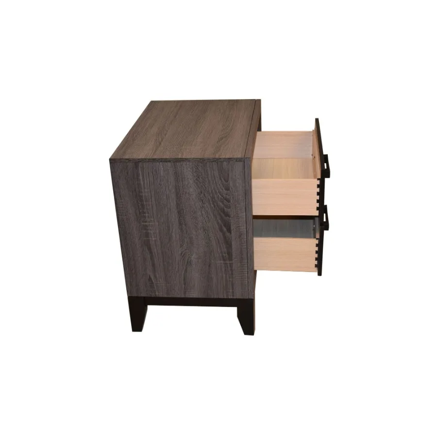 منضدة ذات درجين على الطراز المعاصر مصنوعة من الخشب باللون الرمادي #6