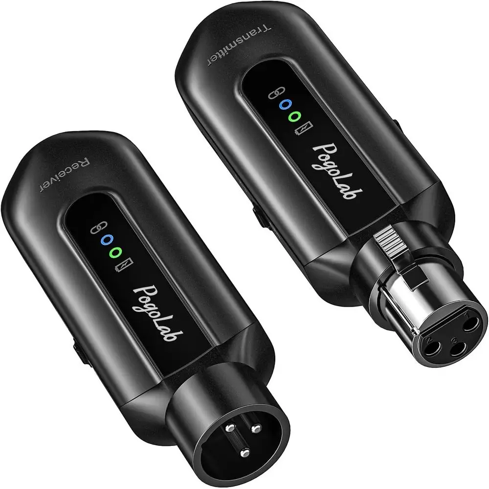 

WirelMicrope Transmitter Receiver 2.4Ghz, WirelXLR Micrope System, Rechargeable Mic Adapter or Audio Mixer, Mic, 48V Phantom Pow