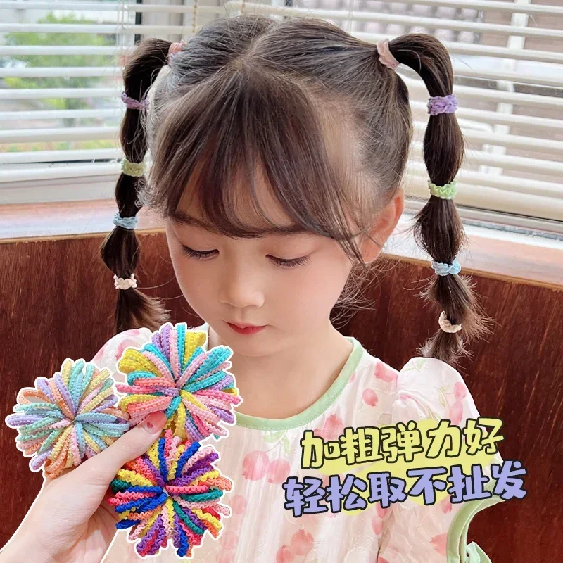 50PCS Hair Accessories Bands Bandeau Cheveux Scrunchies Tiara for Girls Envio Gratis Seamless Tie Ring Rubber Gradient Kids Cute - view 3