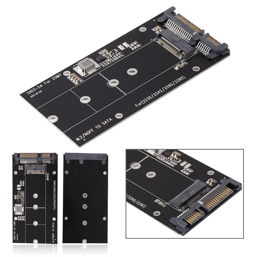 Kunci B M.2 NGFF SSD Ke Kartu Adaptor Konverter SATA 2.5in 2230-2280