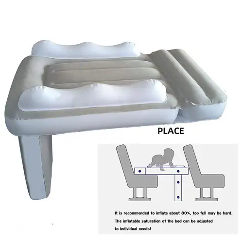 Imagen 1 del producto Cama de avión portátil para niños pequeños, colchón de aire para cama, extensor de asiento, colchón para dormir, asiento para viaje, coche, viaje por carretera