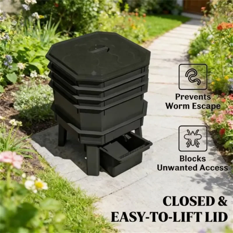 Compost Bins Advanced Ventilated Compost Fermentation Bins for Organic Waste Recycling Kitchen Garden