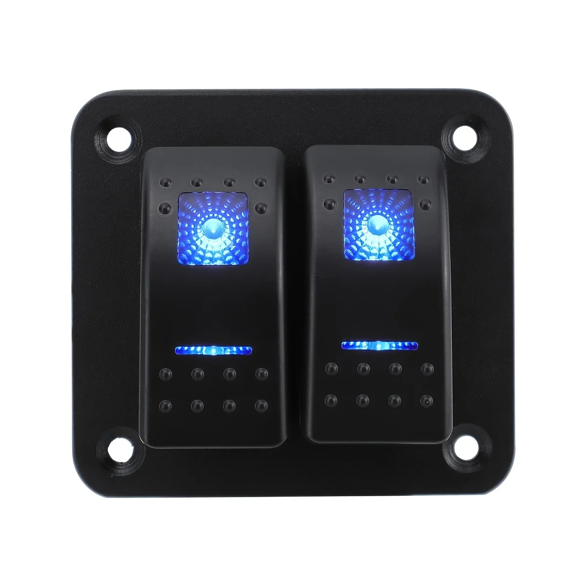 مجموعتان من لوحات التبديل الروك مع مفاتيح 5 دبابيس مناسبة للسيارات 12 فولت/24 فولت، والسفن، ومقطورات ATV، باللون الأزرق. #4