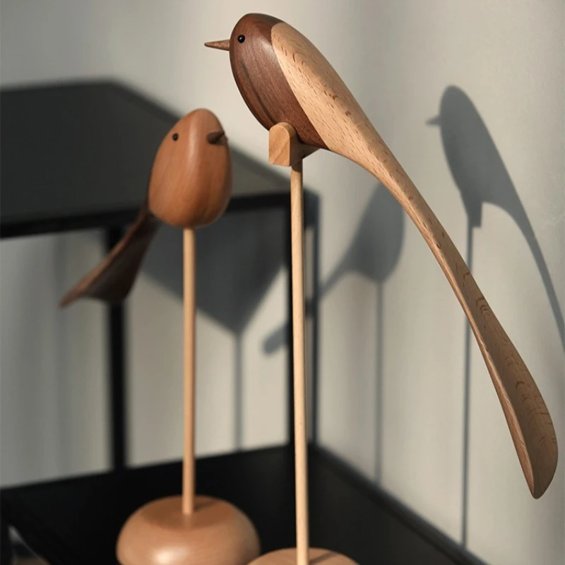 

Walnut Wood Decorations, Ornaments, Carved Wooden Toys, Nordic Style Puppetry, Home Decor, Unique Wooden Birds