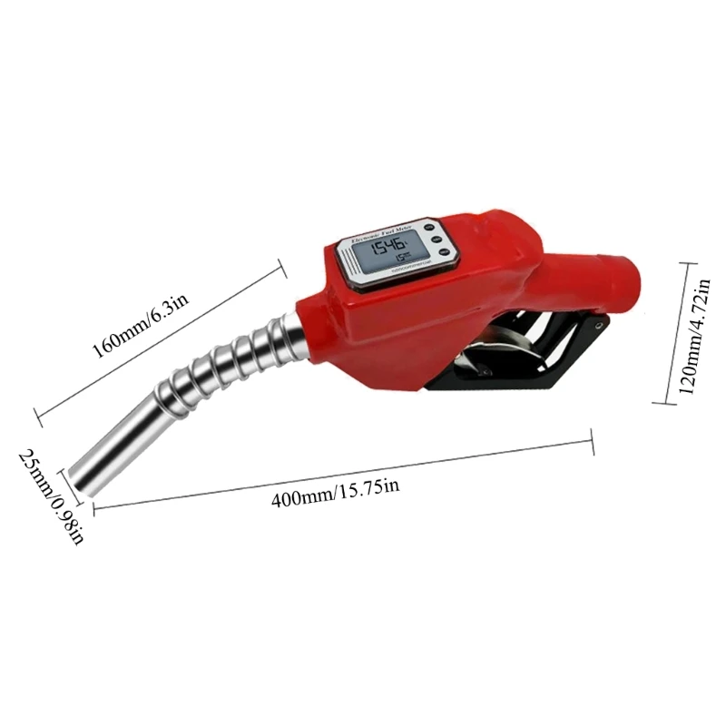 Digital Fuels Nozzle Guns Control Kerosene Gasolines Farm Diesels Nozzle Aluminium Fuels Delivery Guns with Flows Meter Dropship