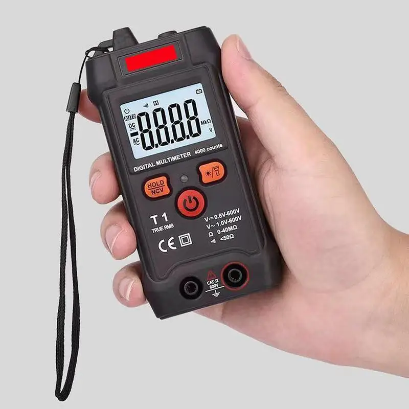 Digital Multimeter Portable Auto-Ranging Tests 4000 Counts DC AC Voltage Tester Battery Powered Ncv Contactless Electrical