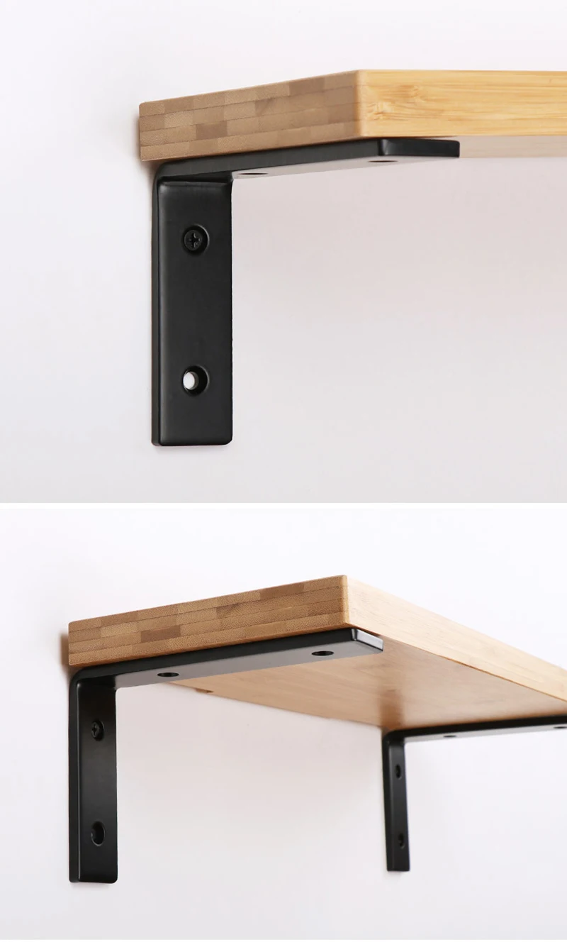 2 Stück Hochleistungs-Edelstahl-Eckcode schwarze Dreiecks halterung L-förmige Regal wand halterung Halterung Trennwand rahmen – Detail 5