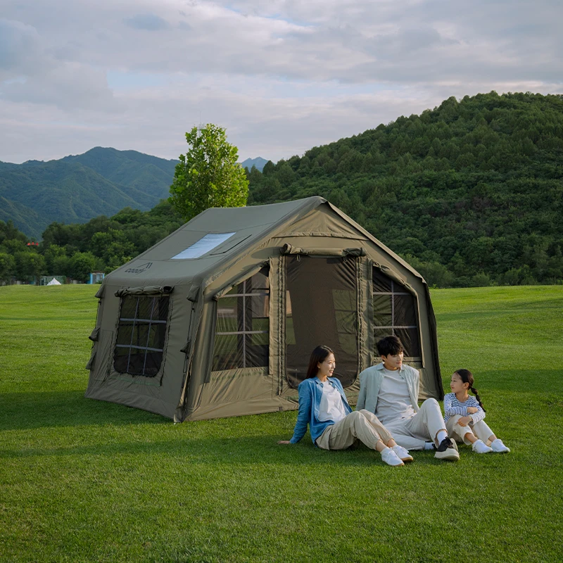 

Надувная палатка 8.0 Air Tent - Армейский зеленый цвет, роскошная, прочная, для кемпинга, глэмпинга, складная, портативная, для 3-6 человек, семейная палатка