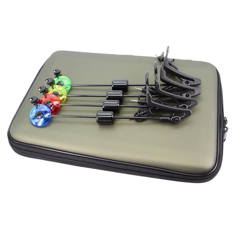 4Pcs/Box Carp Fishing Alarm Swingers LED Light Indicator Removable Base Seat for Fishing Alarms Bite Indicator Fishing Rod Alarm