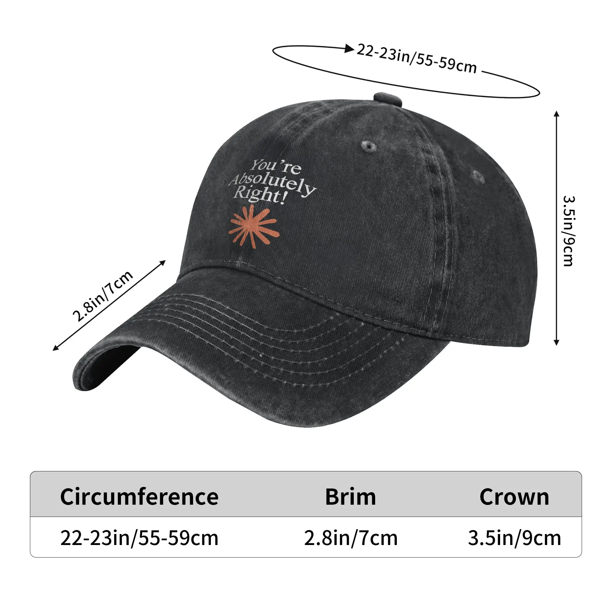 Claude Code You're Absolutely Right  Printed Caps For Unisex Cotton  Trucker Hat Causal Wear Baseball Cap Adjustable