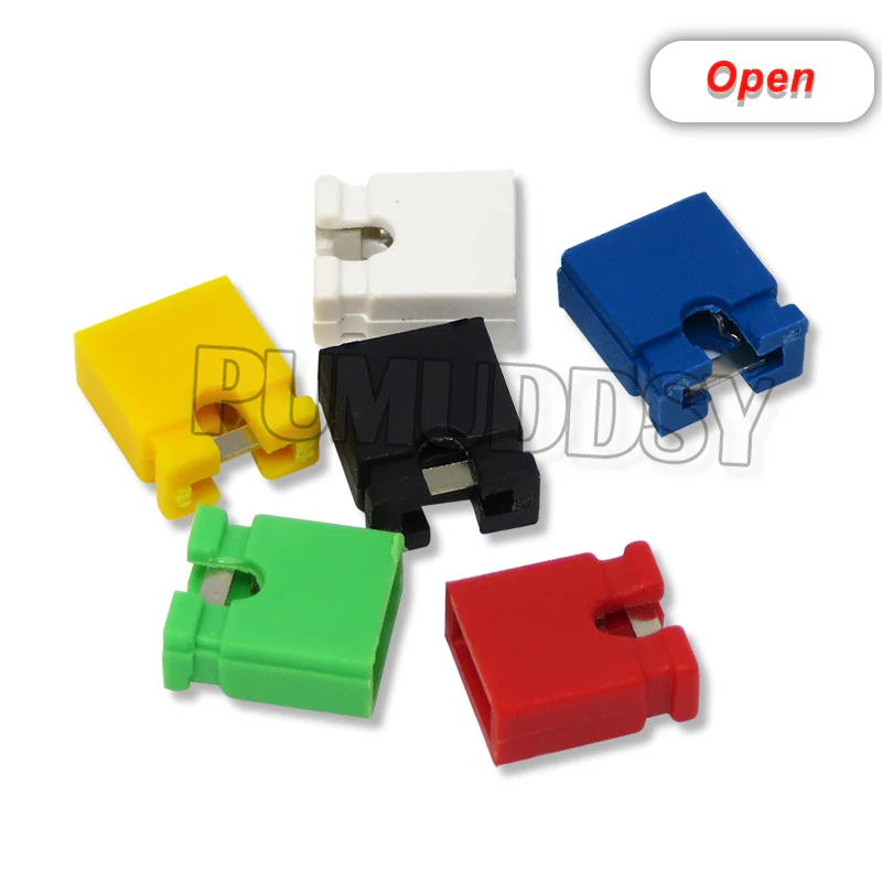 100PCS Pitch 2.4mm Pin Header Jumper Shorted Cap & Headers & Wire Housings Black Yellow White Green Red Blue For Arduino