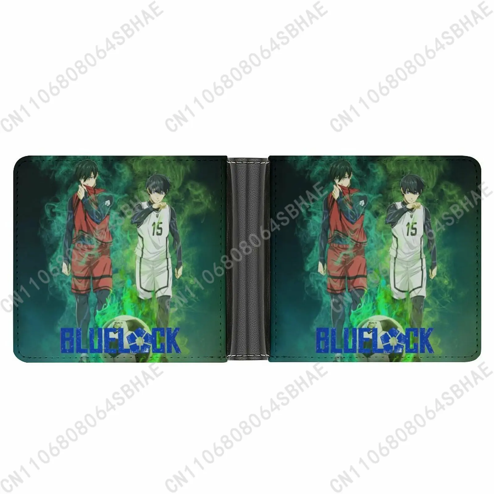 

Blue Lock Trendy Leather Wallet Teenage Girls Boys Personalized Slim Credit Card Holder Small Purse School Daily Use