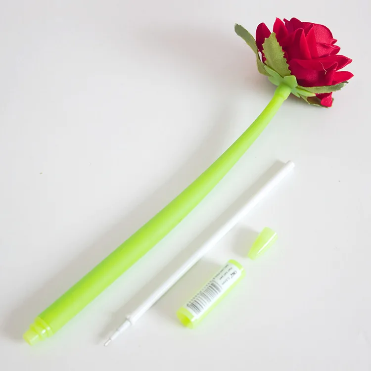 32PCS Creative Ornament Rose Neutral Pen Ins Wholesale New Cross-border Gifts Silicone Decompression Writing Water-based Pen