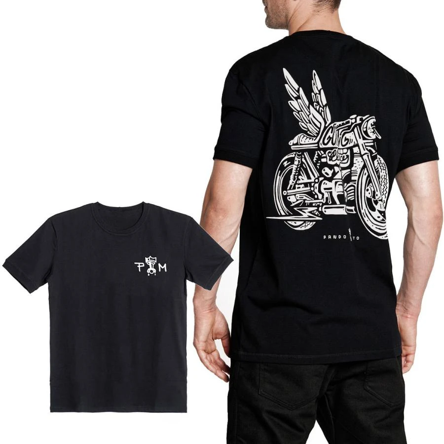 

Футболка Pando Moto Mike Moto Wing 1, мотоциклетная летняя роскошная брендовая хлопковая мужская и женская футболка, мотоциклетная футболка с коротким рукавом