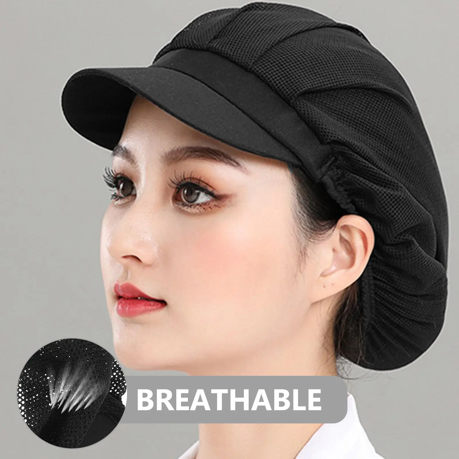 Chef for Kids Black Cotton Breathable Cooking Kitchen Working Reusable Chef Cap Working Cooking Hat Hat