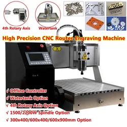 CNC 6090 조각 절단기, 오프라인 제어 1.5/2.2KW 4/3 축 6040 3040, 금속 강철 조각기 커터, 목재 라우터 조각