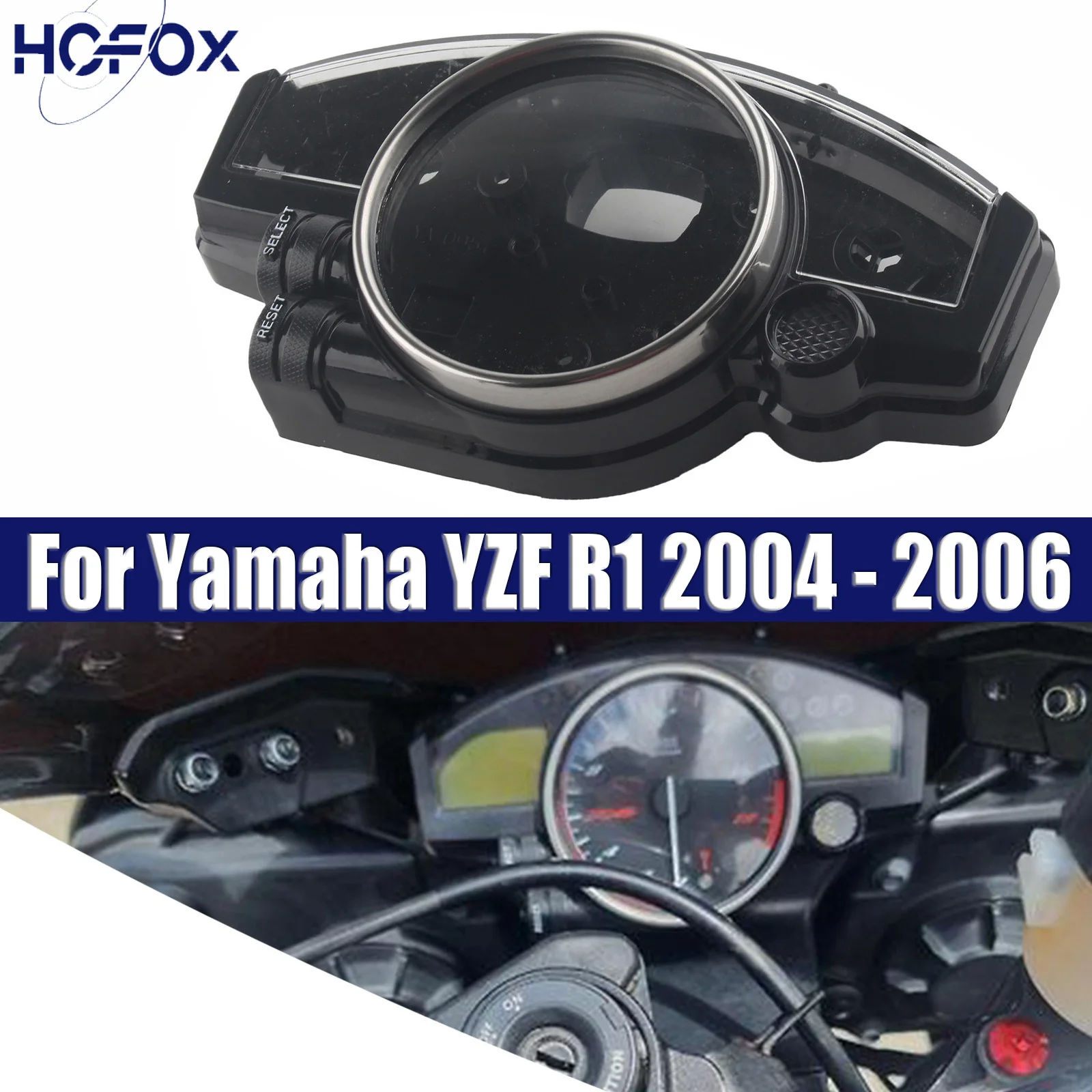 

Motorcycle Speedometer Gauge Case Cover For Yamaha YZF R1 2004 - 2006 R6 2006 - 2012
