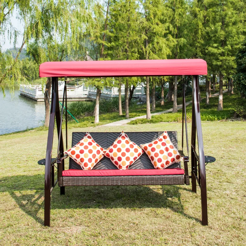 Outdoor rattan swing hanging chair courtyard garden resort rocking chair balcony leisure rocking chair