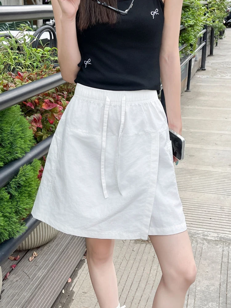 Sommer-Damen-Shorts Schnelltrocknend Leichtgewichtig Mit Taschen Vorderer Schlitz Cargo-Hose Hohe Taille Knielange Shorts Sportliche Freizeithose – Detail 11