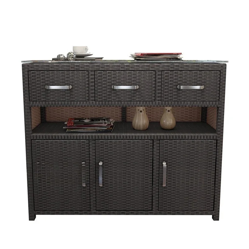 

Rattan shoe cabinet balcony with sunscreen waterproof breathable storage household outdoor