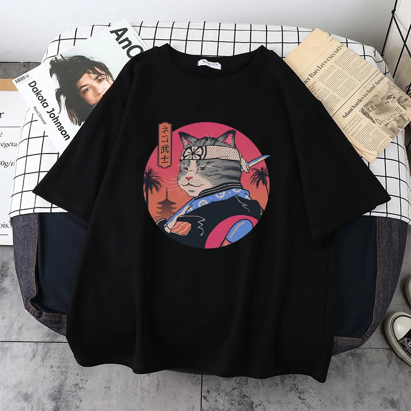 Camiseta com estampa Kawaii Shiba Inu feminina, roupas japonesas, camisetas casuais, manga curta, tops de anime anos 90, verão, roupas kawaii