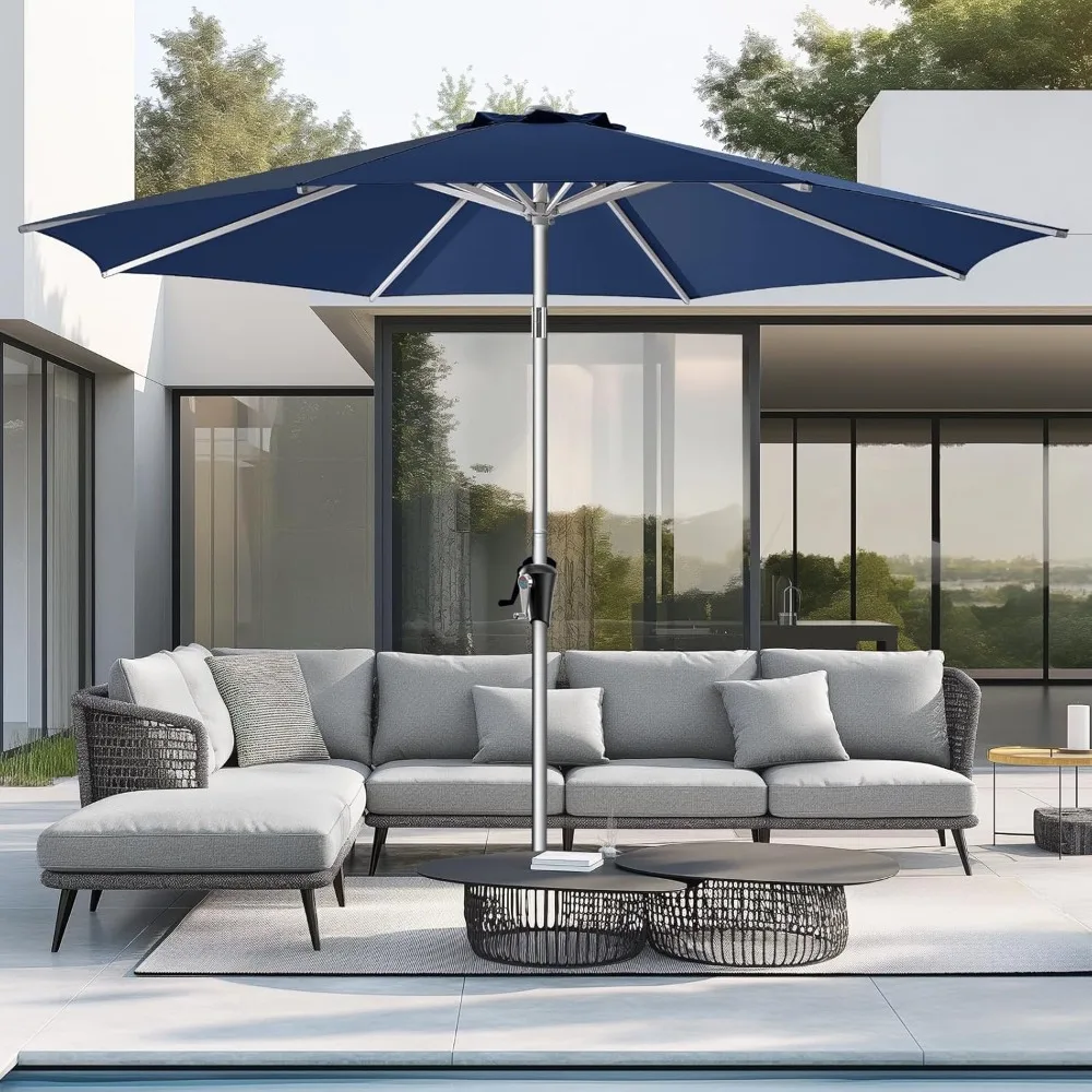 

10ft Outdoor Patio Umbrella - Market Table Aluminum Umbrella, 5-Year Fade Resistant - UPF50+ UV Protection with Push Button Tilt