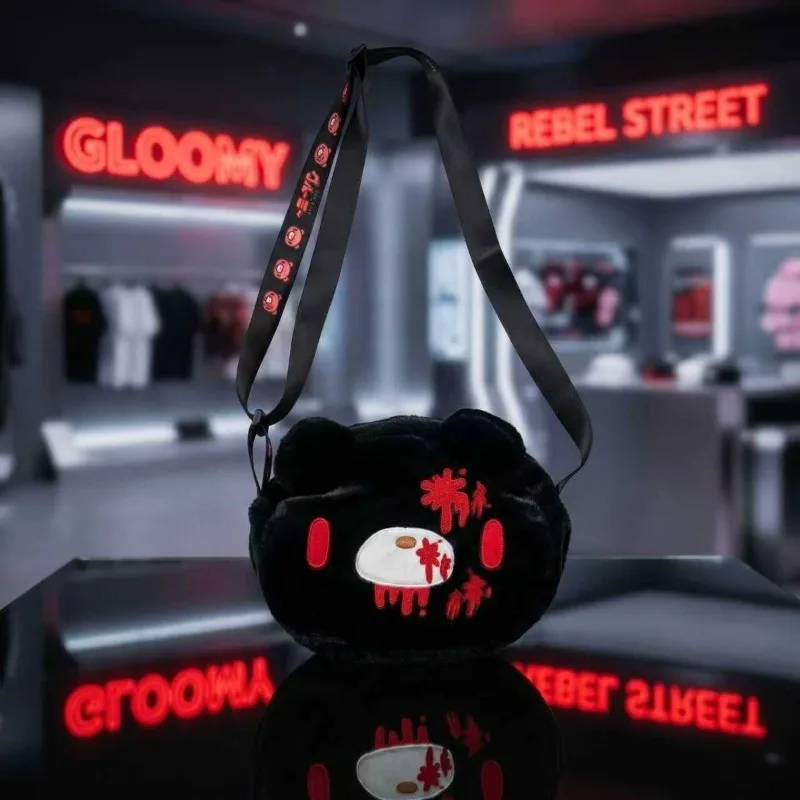 Gloomy Bear Plüsch-Umhängetasche, Hochwertige Cartoon-Puppenform, Kreative Große Kapazität, Tragbare Niedliche Umhängetasche für Studenten – Detail 5