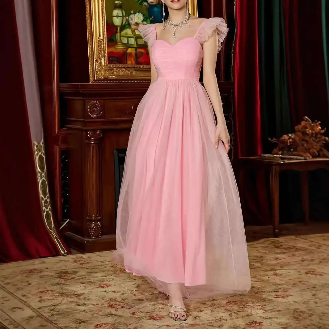 

Large Size Dress, One Shoulder Long, 2025 New Mesh, Ballroom, Annual Meeting, Banquet, Evening Dress, Wedding Dress Casual Y2k