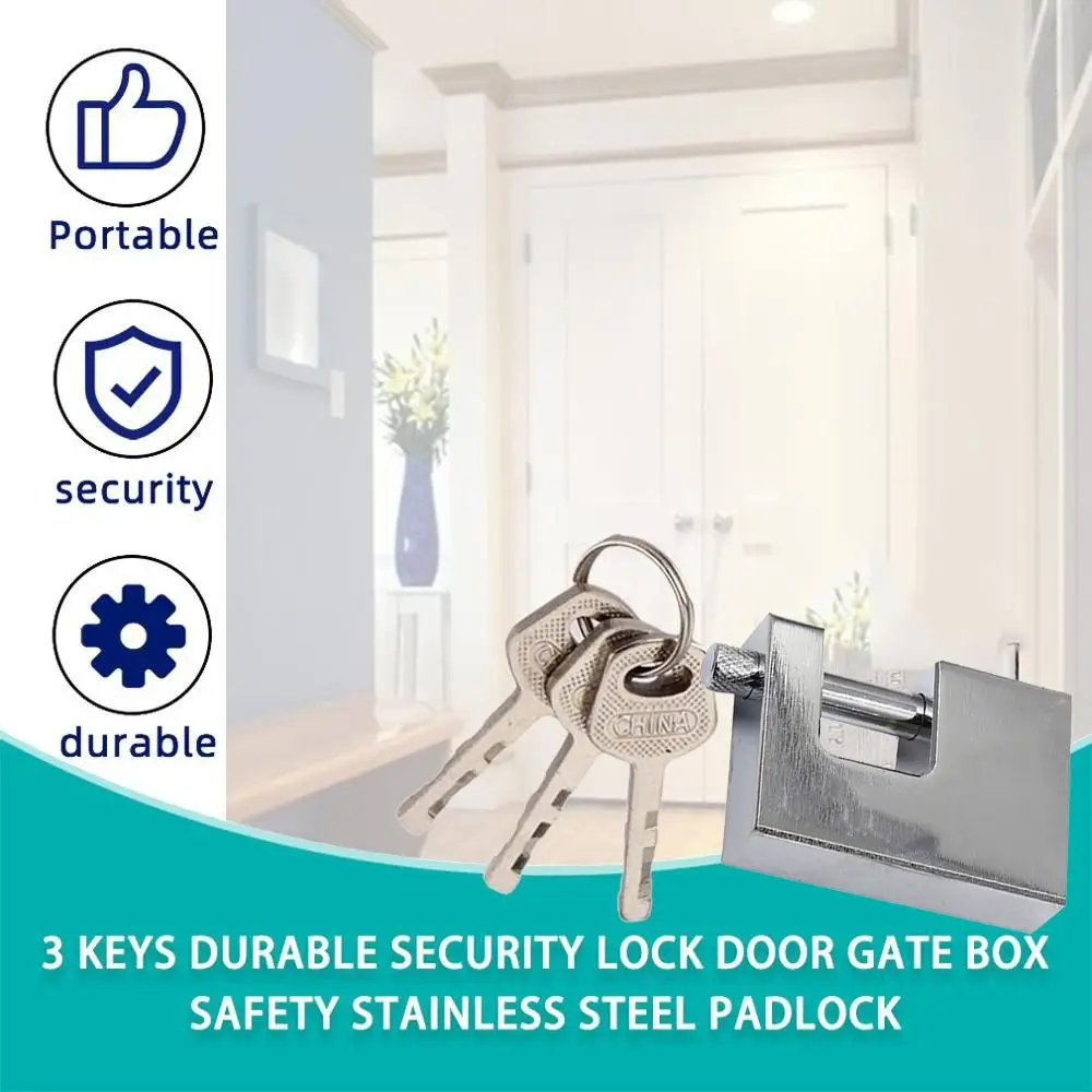 

Heavy Duty Duarable Gate Window With 3 Keys Anti-Theft Padlock Door Lock Home Improvement Hardware