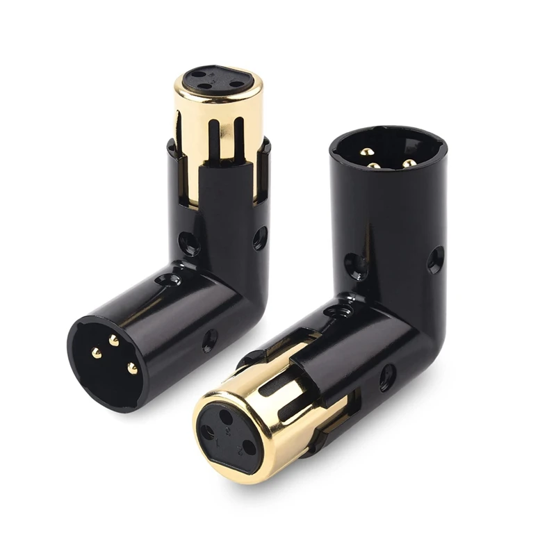 1Pcs 3Pin XLR Angle Adapter Adjustable Male To Female Right Angle XLR Adapter XLR 90 Degree Adapter