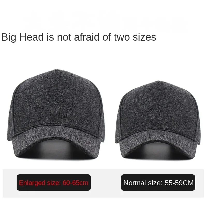 

Big Head Men Women Youth Boys Girls Large Size Baseball Cap Wool Sport Hats Top Grade OverSize Snapback Hat 56-58cm 60-64cm