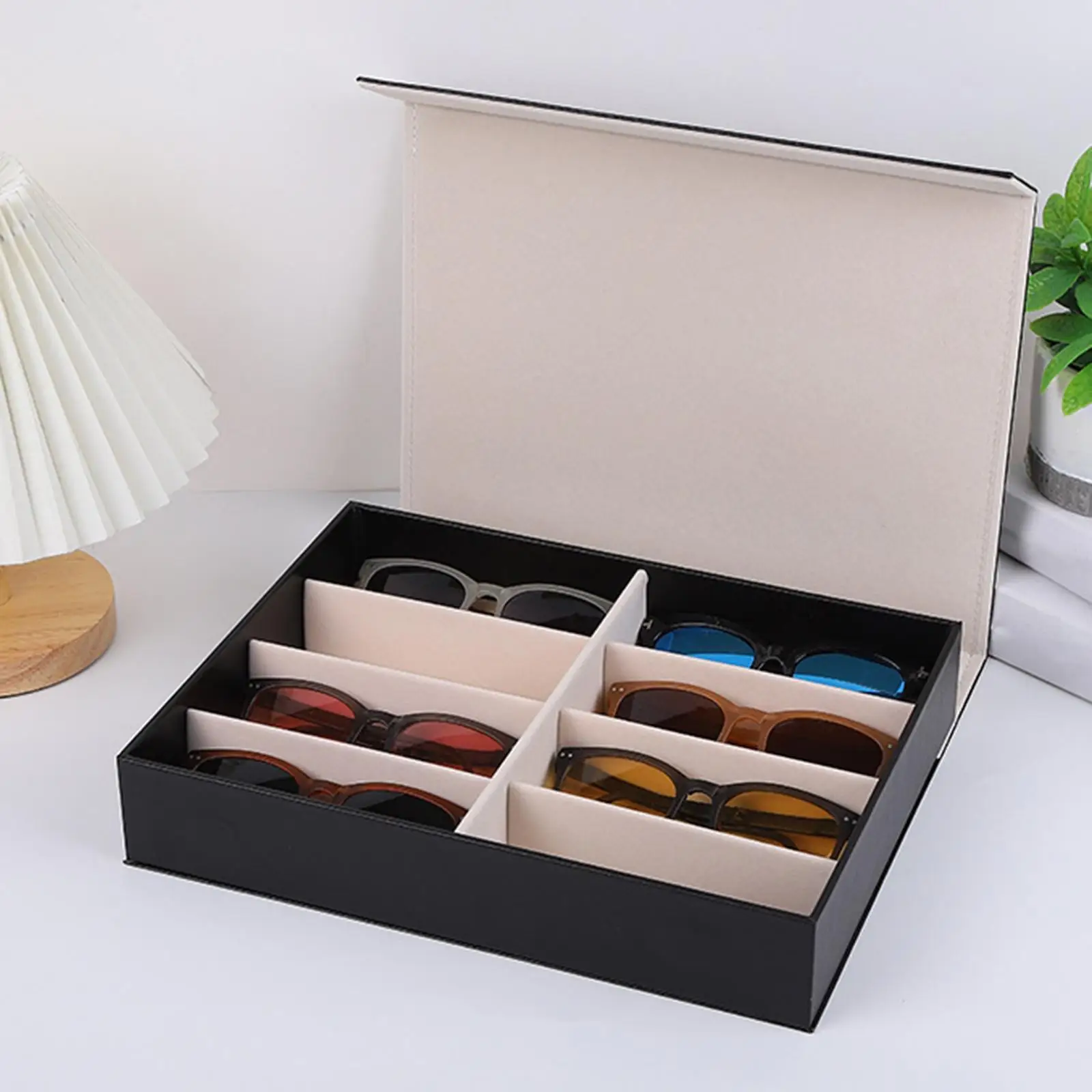 

Sunglasses Organizer Case 8 Slots Multipurpose Eyeglass Case Eyewear Holder