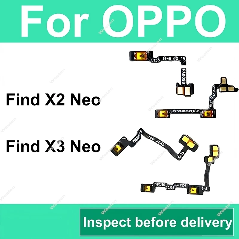 

Power Volume Flex Cable For OPPO Find X2 Neo X3 Neo Side Buttons Power Volume Keys On Off Switch Flex Repair Parts