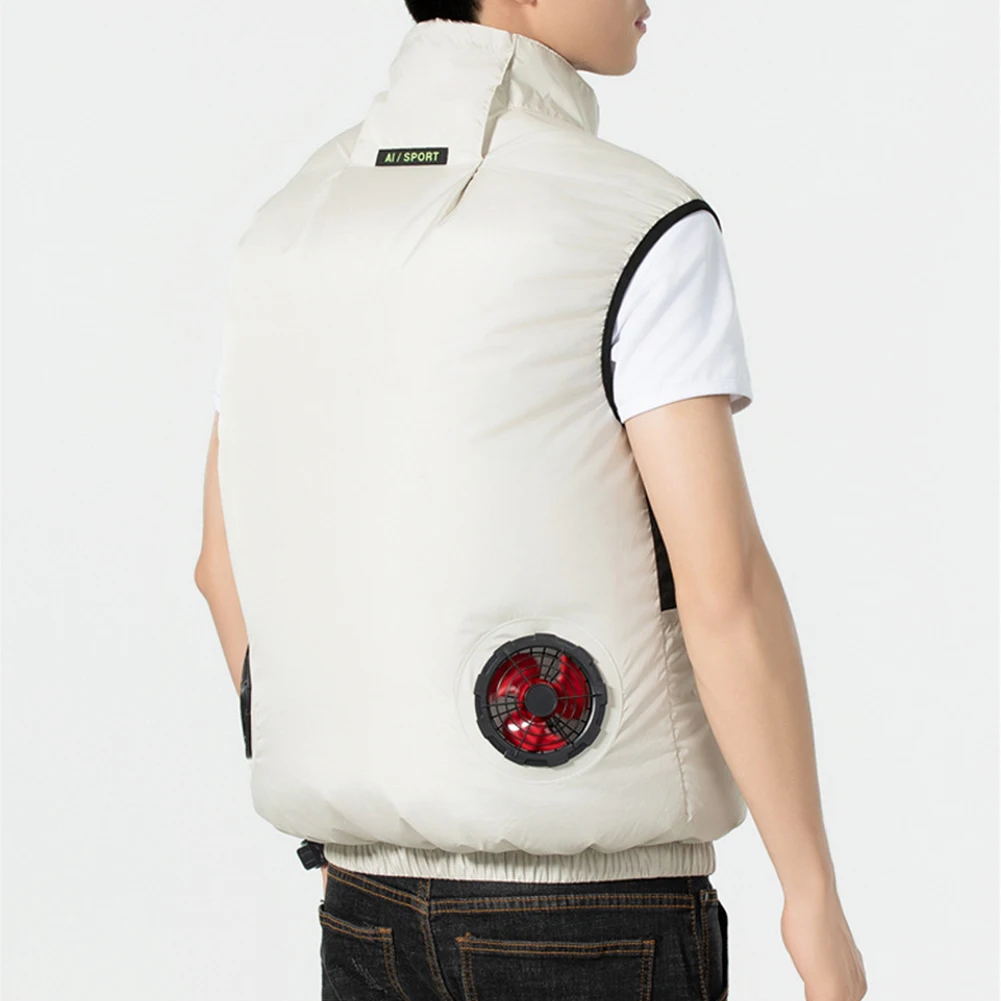 Cooling Vest Air Conditioner Clothes Breathable Sleeveless Workwear 3 Gear Wearable Cooling Fan Vest for Outdoor Hot Weather