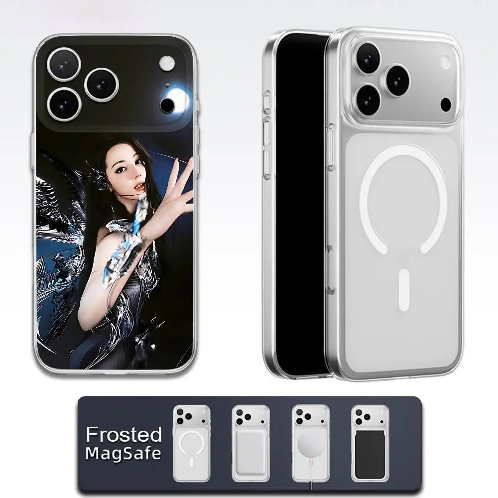 Diliraba Magnetic Wireless Charging Transparent White Phone Case For iPhone 17,16,15,14,13,12,11,Pro,Max,Plus