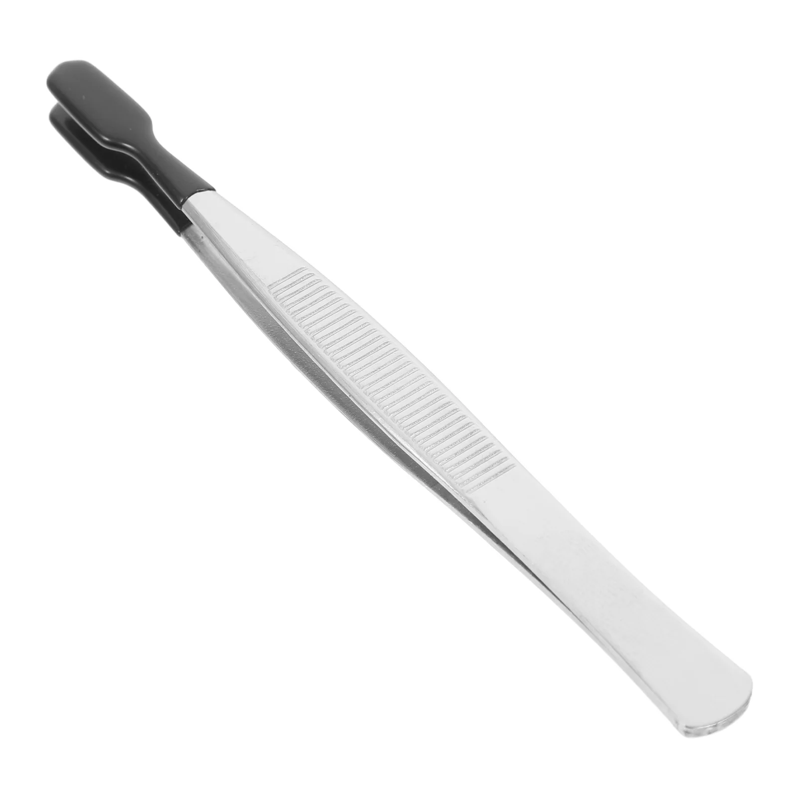 

Small Flat Tweezers Stainless Steel Rubber Tip for Tool Jewelry Tongs Stamps Jewelry Beads Craft Tool Portable Lightweight
