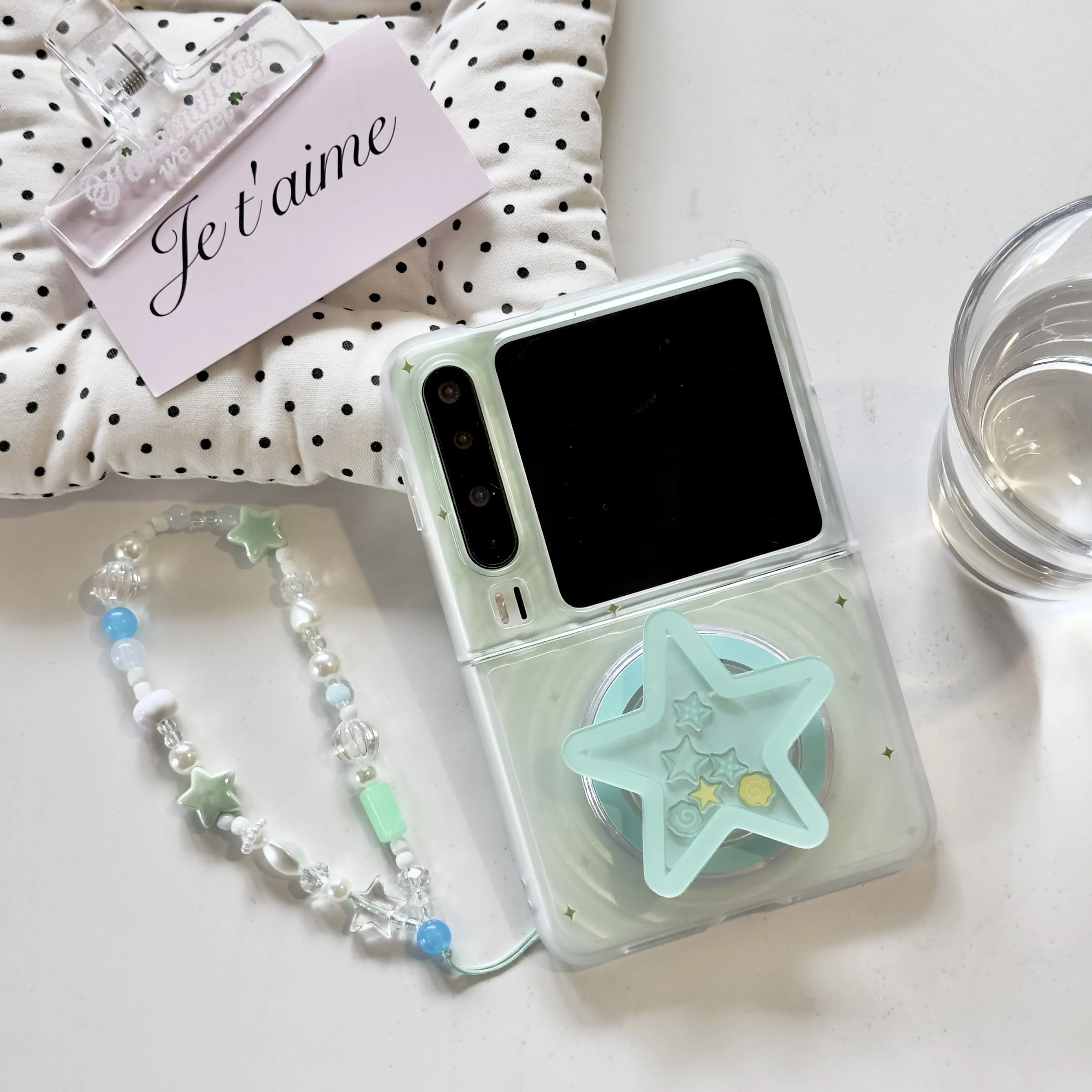 

Back Cover For Huawei Pura X Pocket 2 Case Gradient Star Magnetic Attraction Bracket Bracelet Chain Transparent Phone Case