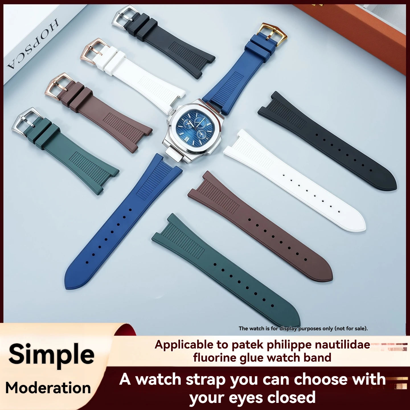 Suitable for PP Patek Philippe watchband Nautilus 5711/5712/5726/ 5980 notched fluorine rubber strap replacement accessories