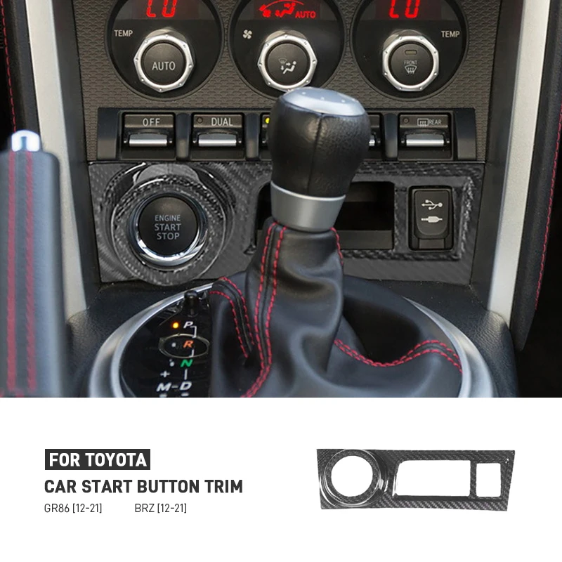 

Dry Carbon Fiber Car Center Console Start Button Frame Panel Cover Trim Accessories For Subaru BRZ For Toyota GR86 86 2012-2021