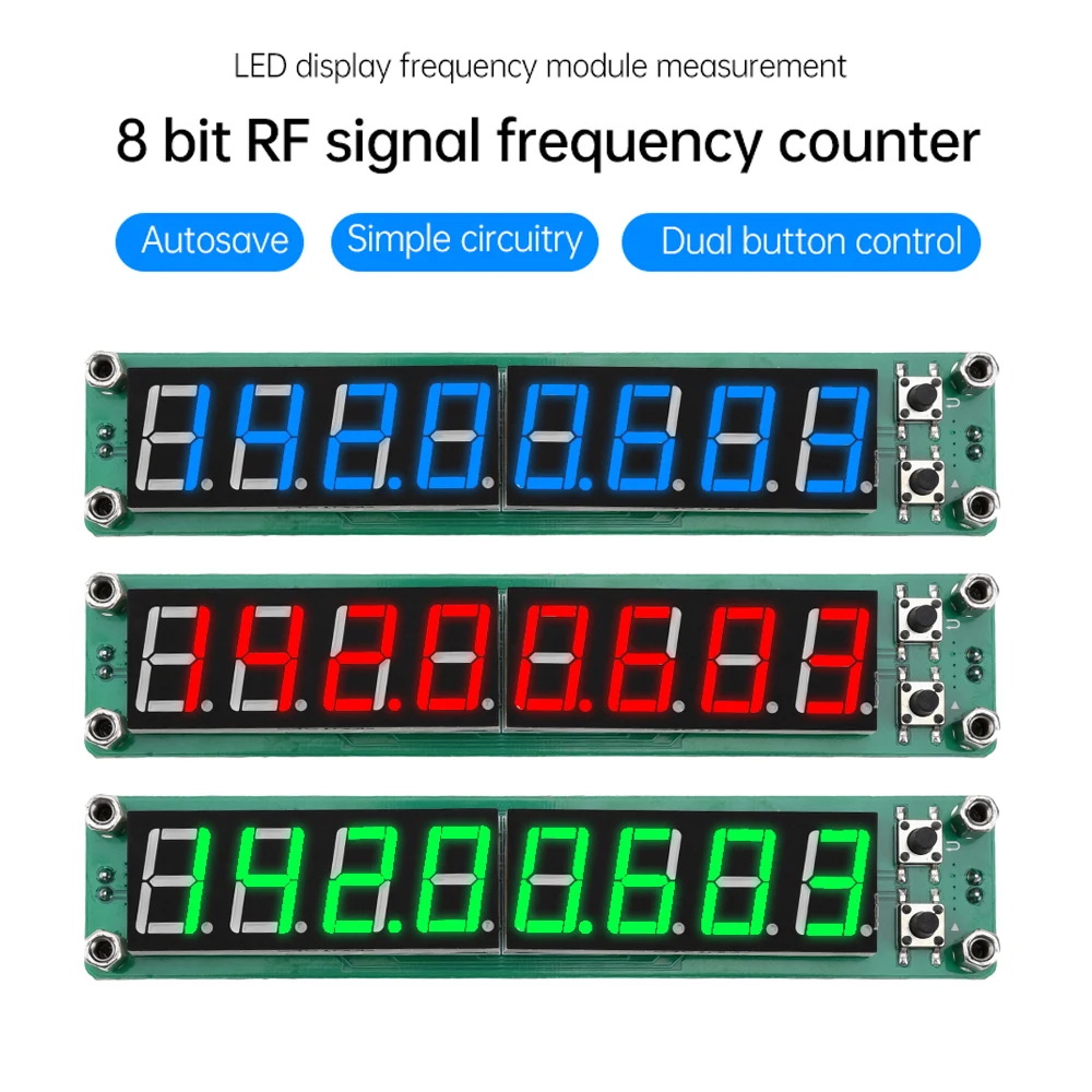 8 bit LED 0.1Mhz To 1200Mhz RF Display Component Signal Frequency Counter LED Display Frequency Module Measures Frequency