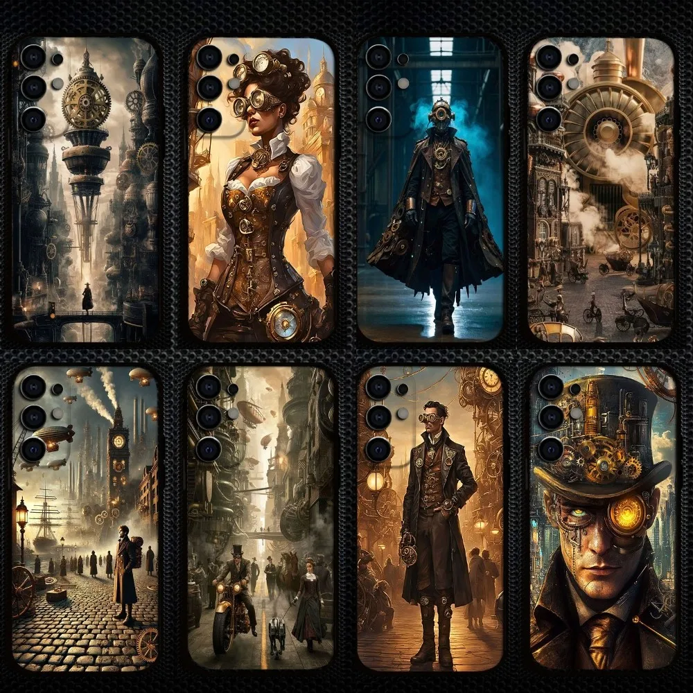 

Gear Steampunk Phone Case For Samsung S25/S24/S23/S22/S21/S20/Plus,Fe,Lite/Others Black Cover