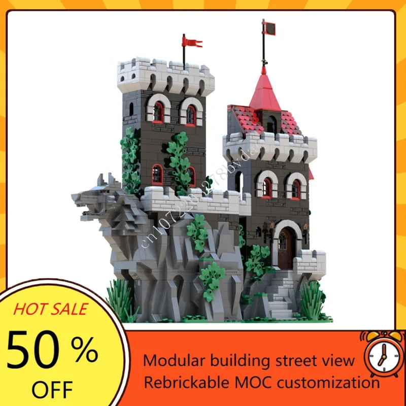 1402PCS MOC Mittelalterliche Burg Benutzerdefinierte Puzzle Modell Heulenden Felsen Technische DIY Bildung Montage Set Spielzeug Kind Urlaub Geschenk