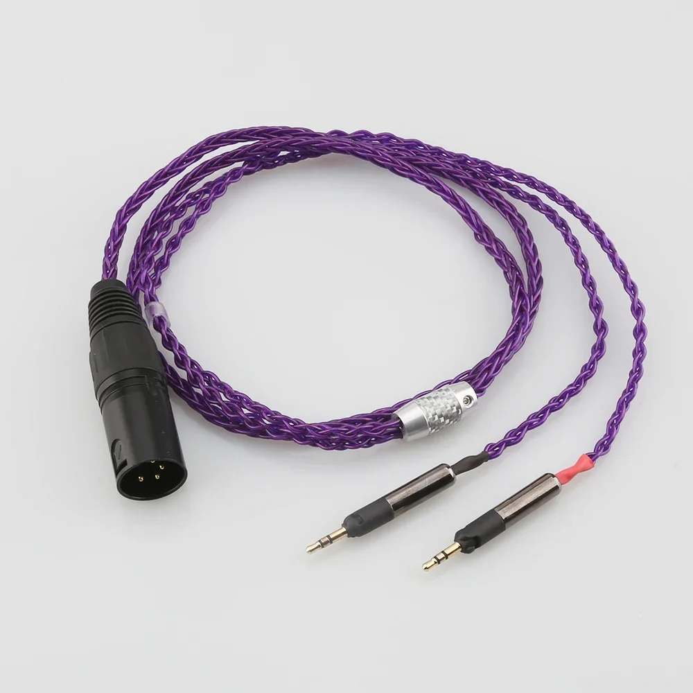 Audiocrast P819AG XLR 4POLES мужской 8-ядерный прозрачный посеребренный плетеный кабель для наушников для ATH-R70X