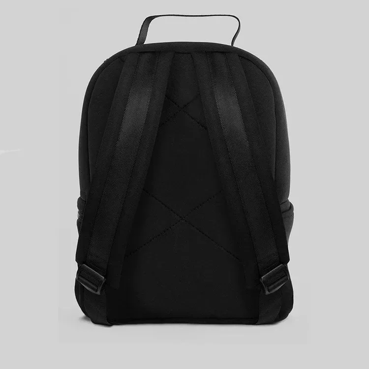 AI0-Matte Neoprene Black Slim Fit Backpack with Front Pouch, Parent-Child Travel Bag, School Bag