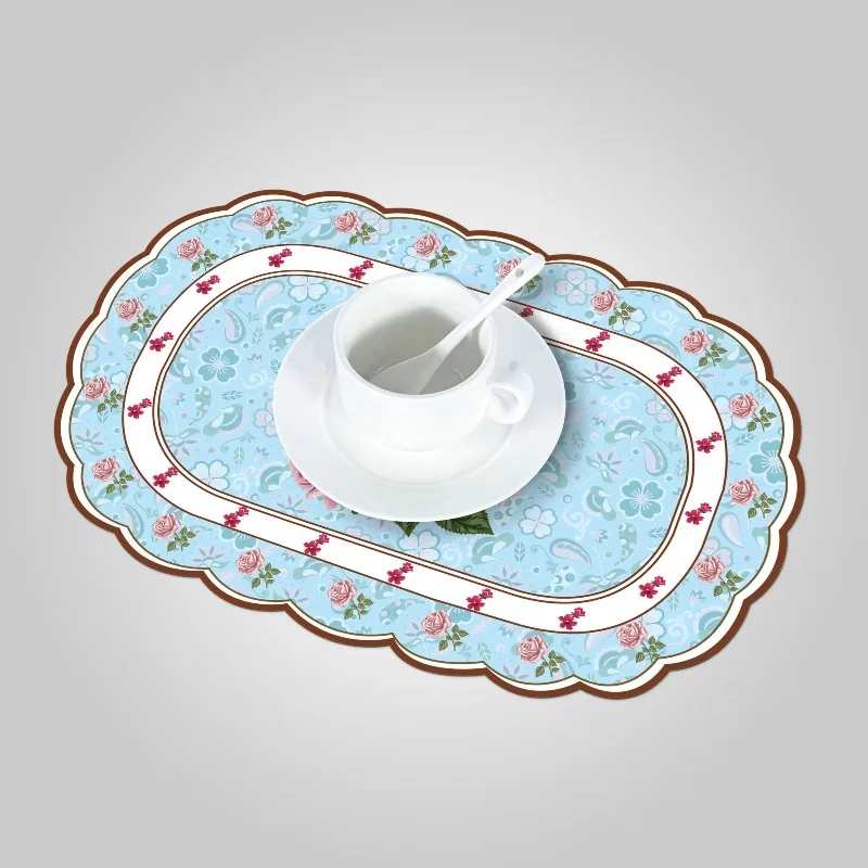 

Modern unique flower PVC placemat Polypropylene set Non-woven washable placemat