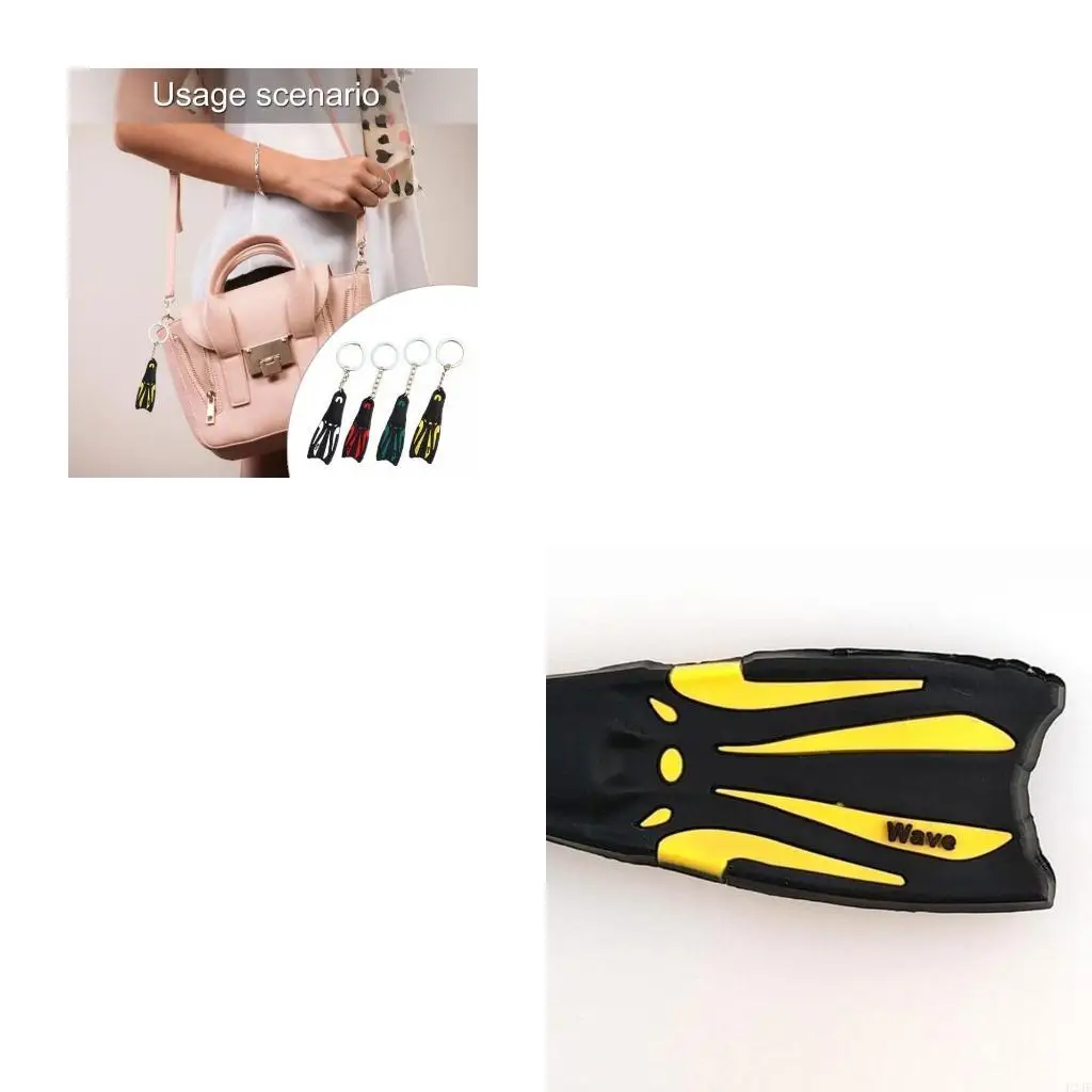 Creative Mini Diving Fin Keychain Novelty Diving Fin Chain Stylish Flippers Pendant Bag Charm for Ocean Lovers