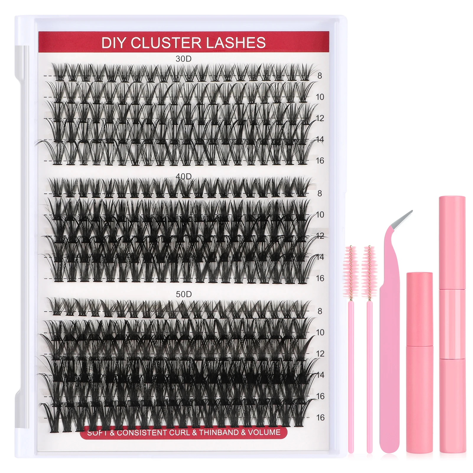 

320 Rows Individual Lashes extension 30d 40d 50d Bond and Seal lash Glue sets D Curl yy shape false Eyelash makeup tools kits