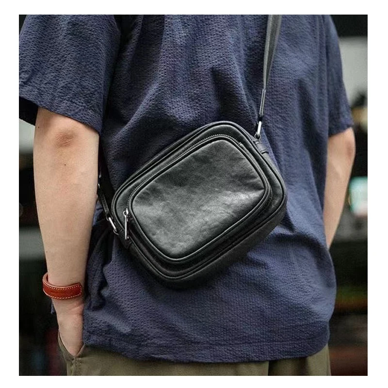 SENOFAN Brand Messenger Shoulder Bag Man Genuine Cowhide Leather Sport Crossbody Bag Male Mini Handbag Phone Pocket Boys QX8974