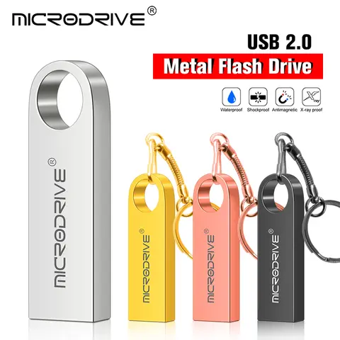 Unidad flash memoria de alta velocidad 8GB 32GB pendrive 128GB 64GB unidad de bolígrafo impermeable flash usb 2,0 llave de palo de metal logotipo personalizado