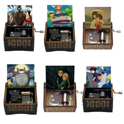 Classic Japanese Anime Wooden Music Box 18 Note Hand-operated/Automatic Movement Kids Friends Birthday Gift Fans Souvenir